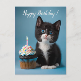 Cute Tuxedo Kitten heeft een bruiskookpan voor jou Briefkaart