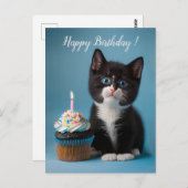 Cute Tuxedo Kitten heeft een bruiskookpan voor jou Briefkaart (Voorkant / Achterkant)