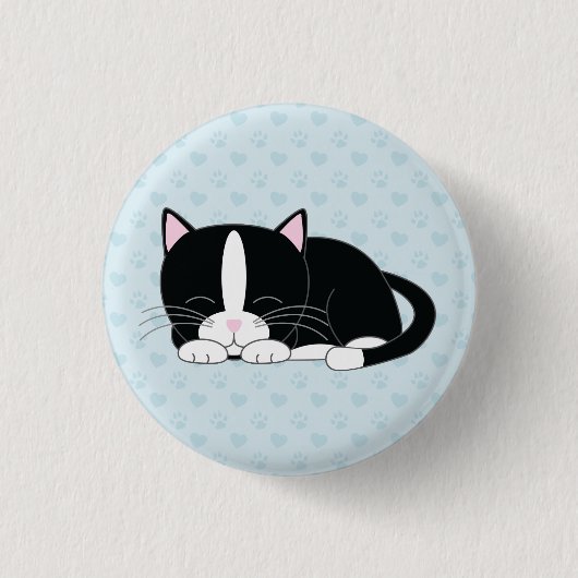 Cute Tuxedo Kitten Ronde Button 3,2 Cm (Voorkant)
