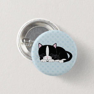 Cute Tuxedo Kitten Ronde Button 3,2 Cm
