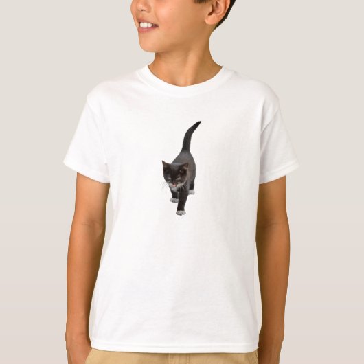 Cute Tuxedo kitten walk T-shirt (Voorkant)