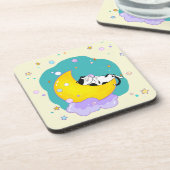 Cute Tuxedo Kitty Cat Slaapstand op maan Bier Onderzetter (Linkerzijde)