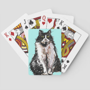 Cute Tuxedo Waterverf-afspeelkaartset Pokerkaarten