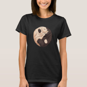Cute Twee Honden Aziatisch Japans Yin En Yang Symb T-shirt