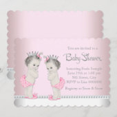 Cute Tweeling Meisje Baby Shower Kaart (Voorkant / Achterkant)