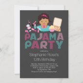 Cute Tween Pajama Birthday Party Invitation Kaart (Voorkant)