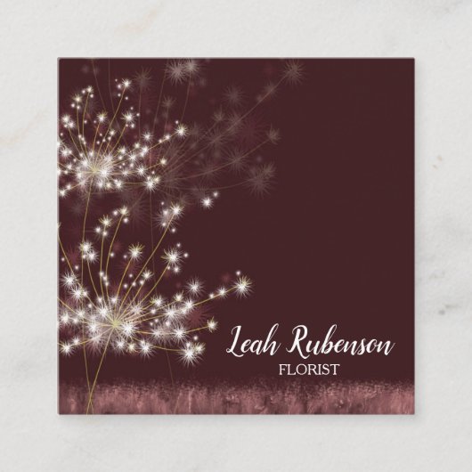 Cute Twilight Dandelions Vierkante Visitekaartje (Voorkant)