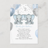 Cute Twin Boy Elephant-ballonboeken voor baby's Informatiekaartje (Voorkant)