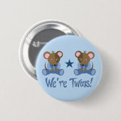 Cute Twin Boy Mice Gift Ronde Button 5,7 Cm (Voorkant /achterkant)