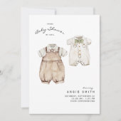 Cute Twin Boys Baby shower by Mail Invitation Kaart (Voorkant)