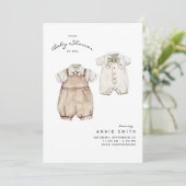 Cute Twin Boys Baby shower by Mail Invitation Kaart (Staand voorkant)