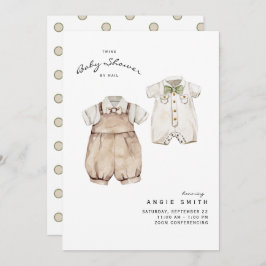 Cute Twin Boys Baby shower by Mail Invitation Kaart
