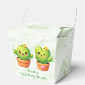 Cute Twin Cactus Baby Shower Bedankdoosjes (Voorkant)