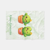 Cute Twin Cactus Baby Shower Gift Fleece Deken (Voorkant (Horizontaal))
