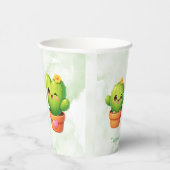 Cute Twin Cactus Baby Shower Papieren Bekers (Rechts)