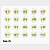 Cute Twin Cactus Baby Shower Ronde Sticker (Vel)