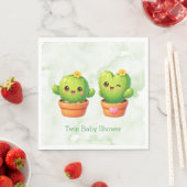 Cute Twin Cactus Baby Shower Servet (Insitu)