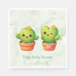 Cute Twin Cactus Baby Shower Servet