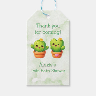 Cute Twin Cactus Baby Shower Thank You Cadeaulabel