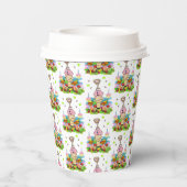 Cute Twin Cupcake Happy Birthday Paper Cup  Papieren Bekers (Achterkant)