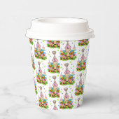 Cute Twin Cupcake Happy Birthday Paper Cup  Papieren Bekers (Rechts)