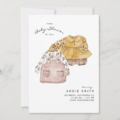 Cute Twin Girls Baby shower by Mail Invitation Kaart (Voorkant)