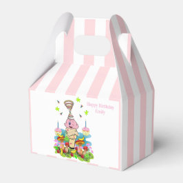 Cute Twin Happy Birthday Gable Favor Box Pink Blue Bedankdoosjes