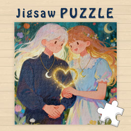 Cute Twin Soul  Love young Man and Woman Couple -  Legpuzzel