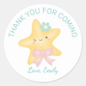 Cute Twinkle Little Star Baby shower Bedankt Ronde Sticker (Voorkant)