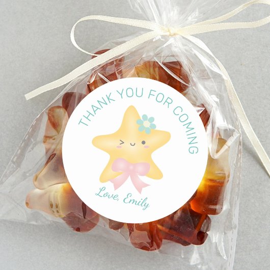 Cute Twinkle Little Star Baby shower Bedankt Ronde Sticker