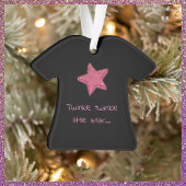 Cute Twinkle Little Star Black en Pink Ornament