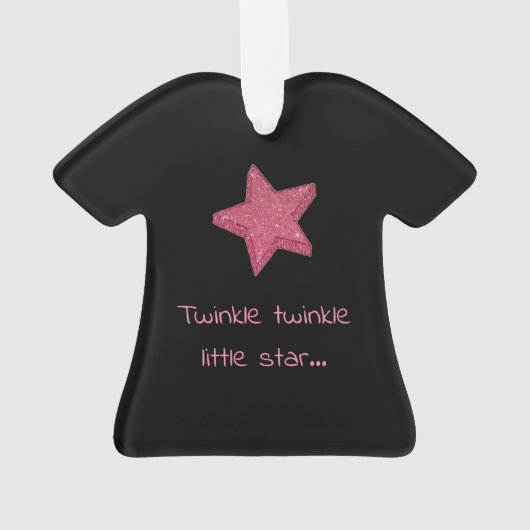 Cute Twinkle Little Star Black en Pink Ornament (achterkant)