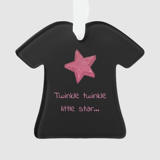 Cute Twinkle Little Star Black en Pink Ornament (voorkant)