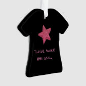 Cute Twinkle Little Star Black en Pink Ornament (voorkant)