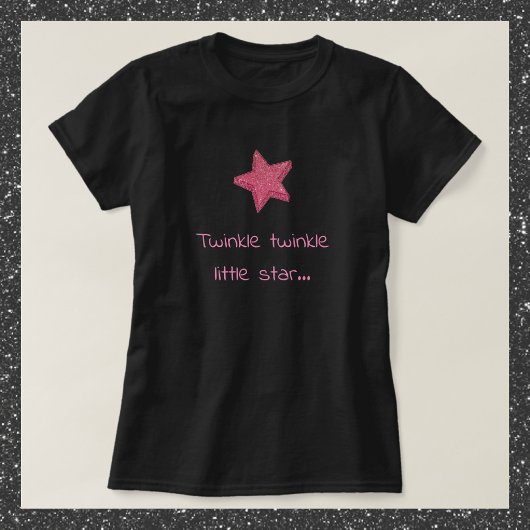 Cute Twinkle Little Star Black en Pink T-shirt