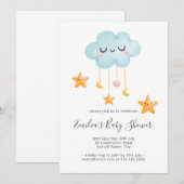 Cute Twinkle Twinkle Cloud Stars Baby Shower-verja Kaart (Voorkant / Achterkant)