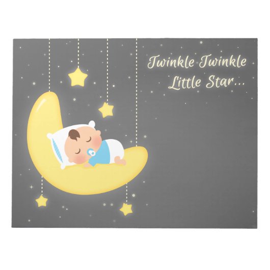 Cute Twinkle Twinkle Little Star Baby Boy Notitieblok (Voorkant)