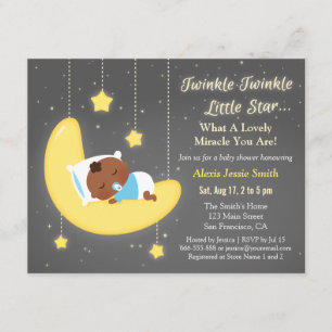 Cute Twinkle Twinkle Little Star Baby Brown Shower Kaart