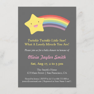 Cute Twinkle Twinkle Little Star Baby shower Kaart