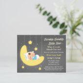 Cute Twinkle Twinkle Little Star Baby shower Kaart (Staand voorkant)