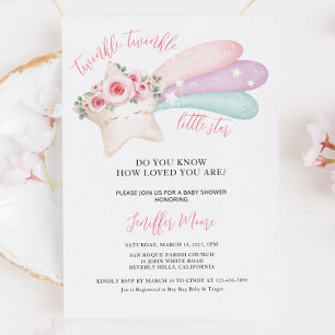 Cute Twinkle Twinkle Little Star Baby shower Kaart