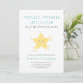 Cute Twinkle Twinkle Little Star Baby shower Kaart (Staand voorkant)
