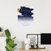 Cute Twinkle Twinkle Little Star Baby shower Poster (Thuiskantoor)