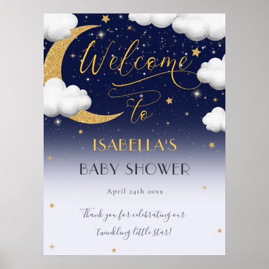 Cute Twinkle Twinkle Little Star Baby shower Poster (Voorkant)