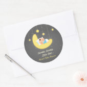 Cute Twinkle Twinkle Little Star Baby shower Ronde Sticker (Envelop)