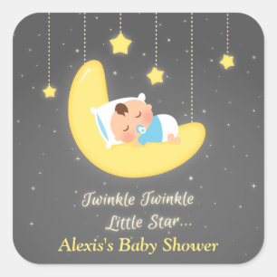 Cute Twinkle Twinkle Little Star Baby Shower Vierkante Sticker