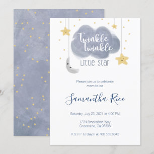 Cute Twinkle Twinkle Little Star Theme Baby shower Kaart