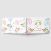 Cute Twins Baby Girl Boy Teddy Bears Baby shower Gastenboek (Volledig)