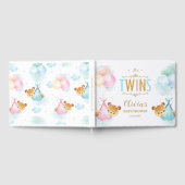 Cute Twins Baby Girl Boy Teddy Bears Baby shower Gastenboek (Volledig)