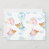 Cute Twins Baby Girl Boy Teddy Bears Baby shower Kaart (Achterkant)